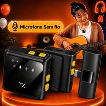 Microfone Lapela Sem Fio H'Maston -11/-12 Profissional Tipo-C e Lightning para iPhone Android Alta Qualidade - -11 (tipo c) - Visão 2