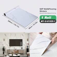 CHEE LYEE 1 捲乙烯基牆面與地板貼紙，15.7 吋寬 x 118 吋長 / 12.9 平方英尺，撕貼式，適用於任何房間，SXP 泡棉貼紙，簡易 DIY，貼紙，牆貼，乙烯基貼紙，家居裝飾，春季裝飾，翻新家居，節日裝飾貼紙，生日畢業禮物，地板磚，自黏地板磚，撕貼式，客廳裝飾，房間裝飾，廚房裝飾 - G-81020-1 - 查看 11