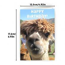 1Pc Fun Alpaca, Fun Birthday Cards With Envelopes, Suitable For Families, Friends, Men And Women, Small Business Supplies, Unusual Items, Thank-You Cards, Birthday Decorations, Humorous Birthday Cards - View 3