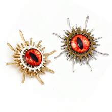 Vintage Baroque Style Sun God Brooch Gothic Gear Eye Pin Lolita Collar Clip Accessory,Halloween Eye Of The Demon - A - View 11