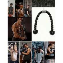 All-In-One Fitness Strength Training Accessories | Electroplated Lat Pulldown Bar, Rubber-Coated Grip And Specially Shaped Curved Bar - Black - View 2