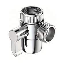 Metal Faucet Adapter - Plated Multi-Function Diverter Valve, Suitable For Kitchen Sink, Bathtub Sprayer Or Shower, US/EU Standard Thread Conversion, Tool-Free Installation, Durable And Stylish Design, Kitchen Faucet Adapter - G1/2 - View 5