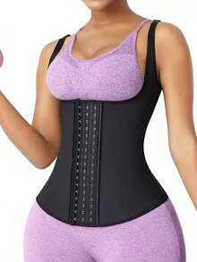 1PC Women's Shapewear Cami Vest, 4-Row Hooks Waist Trainer, Court Style Bust Support Fitness Bodysuit - Multicolor - View 5