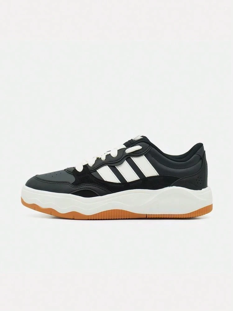 Adidas 中性 Lite Shuffle 低筒運動休閒鞋 KH9023 - 黑與白 - 查看 1