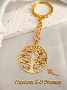 Personalized 1-9 Surname Keychain, Personalized Family Tree Name Keychain, Genealogy Keychain, Gift For Mom, Grandma, Mother's Day, Birthday - Multicolor - View 3