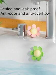 4/2/1pc Flower Shaped Silicone Overflow Stopper - Durable Overflow Drain Plug, Easy To Install, Suitable For Kitchen And Bathroom Sinks, Prevent Overflow And Clogging - Multicolor - View 6