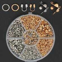 300pcs/600pcs/Box KC Golden+White K DIY Connector Parts Set Including Double-Ended End Caps, Positioning Beads, U-Shaped Clasps And Open Jump Rings, Suitable For DIY Chain End Connector Accessories, Handmade Beaded Jewelry Accessories, Wire Clamps, Bracelet Necklace Connector Parts, DIY Jewelry Making Materials - Snap Button & Positioning Bead & U-shaped Buckle & Jump Ring - View 9