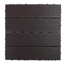 DIY Interlocking Deck Tiles Outdoor Patio Flooring Plastic Balcony Floor - Wood Grain Coffee Base - View 8