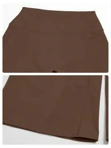 MFVIM Women's Premium Sports Shock-Absorbing Bra & High-Waist Yoga Set, Quick-Dry, Versatile, Soft, Lightweight, Skin-Friendly - Brown - View 12