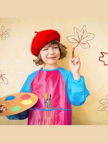 Waterproof Art Smock, Kids Art Aprons Children's Art Smock Long Sleeve With 3 Roomy Pockets (Paints And Brushes Not Included) - Multicolor - View 3