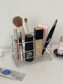 Stainless Steel Anti-Rust Toothbrush Holder, Bathroom Electric Toothbrush & Toothpaste Rack, Non-Slip Drain Countertop Cosmetic Storage Organizer - Multicolor - View 5