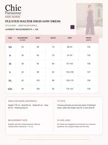 Dark Purple:Dark Purple 3D Cascading Ruffle Pleated Long Dress - Màu tím đậm - Xem 5