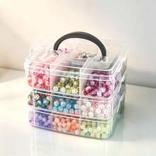 1pc Divided Storage Box (6 Compartments In 1 Layer), Suitable For Storing Lipstick, Hair Accessories, Necklace, Bracelet, Earrings, Rings And Small Items, Portable Travel Handbag Storage Box, Suitable For Storing Various Small Items, Halloween - Clear - View 14