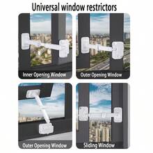 Children Safety Window Limiter Adjustable Telescopic Window Limit Lock Bar Suitable For Toddlers And Pets Heavy Duty Window Opening Limit Lock Suitable For Home And High-Rise Apartments - Thickened Upgraded Version - View 3