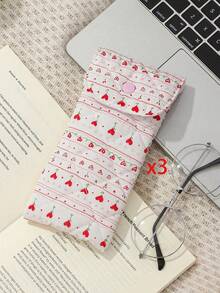 1pc Cute Quilted Eyeglass Pouch, Travel Glasses Storage Bag, Girls Eyeglass Storage Box, Cartoon Fashion Eyeglass Bag, Perfect Protection For Fashion Glasses, Travel Gift - Multicolor - View 40