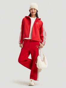 Adidas 女款 NYR SHL JKT 梭織連帽運動夾克 KU8972 - 紅色 - 查看 6