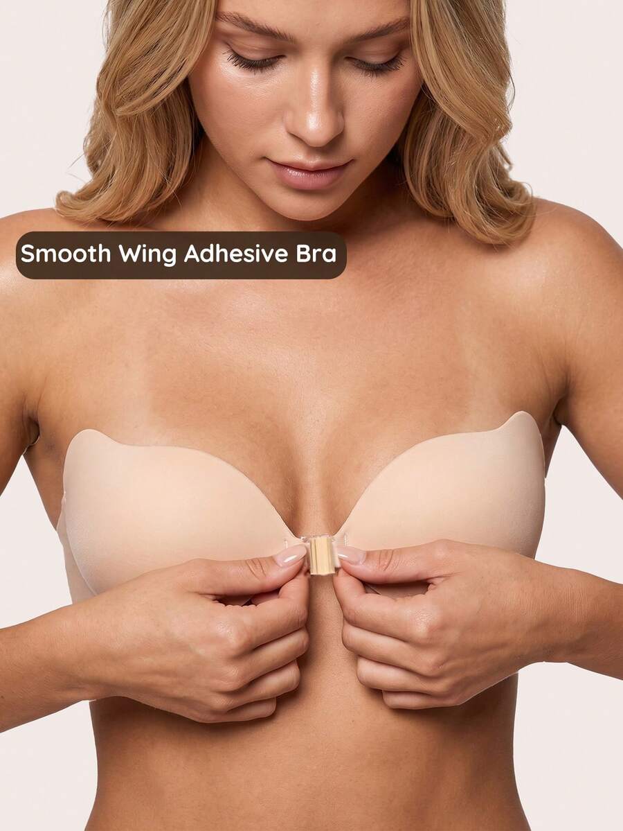 Lignisse Bra Perekat Tak Terlihat, Bra Perekat yang Dapat Digunakan Kembali untuk Wanita, Bra Push Up Tanpa Tali dan Tanpa Punggung, Bra Perekat Silikon Tak Terlihat untuk Gaun V Dalam, Pernikahan - MultiWarna - View 1