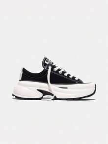Converse 女款 Chuck Taylor SEASONAL 帆布低筒運動鞋 A18465C - 黑與白 - 查看 2