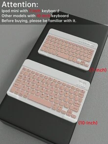 360° Rotating Stand Keyboard Case, Compatible With  11th Gen/2025 Model (A16), PU Leather Material, Detachable Wireless Bluetooth Keyboard, Built-In 150mAh Battery, Compatible With  11th/10th Gen Air4/Air5/Air6/Air7 10.9" (M2) 2024 Model (M3), And  10.2" Models, Includes Wireless Keyboard And Apple Pencil Slot, Supports Auto Sleep/Wake Function - Pink - Pink - View 12