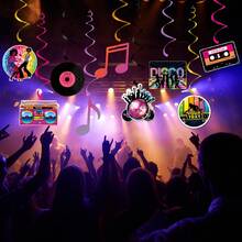 9pcs Disco Party Decorations, Music Note Record Disco Birthday Party Decor, Vintage Disco Theme Birthday Decorations - Disco Party Decorations - View 2
