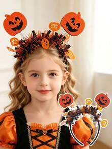 New Holiday Party Pumpkin Sequin Headband 3D Fun Pumpkin And Skull Headband, Suitable For Decoration, Party And Costume Party - Multicolor - View 1