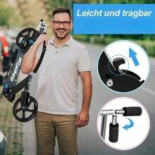 Foldable Outdoor Scooter, 80kg Max Load, Compact Portable Smooth Ride, Ideal For Outdoor Activities, Practical Gift For Family, Friends & Daily Outdoor Leisure Use - Black - View 5