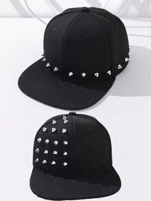 1pc New Rivet Design Fashion Versatile Baseball Cap, Sparkling Fabric Rhinestone Decor, Party Wear,Summer,Beach,Hat - Multicolor - View 14
