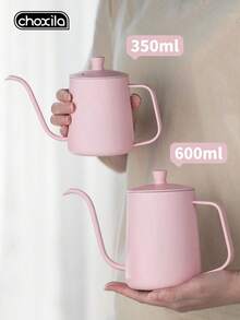 choxila 1pc Pink Stainless Steel Pour Over Coffee Pot With Lid, Coffee Pot, Drip Coffee Maker - 350ml/12oz, 600ml/20oz - Coffee Maker - View 1