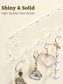 Acrylic Necklace Holder 2 Packs Wall Mounted Necklace Organizer Hanging Jewelry Organizer With 12 Hooks For Necklaces, Bracelets, Rings And Bangles Display - View 10