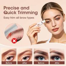 Hailicare 2 In 1 Electric Mini Hair Trimmer Nose Hair Eyebrows,Washable And Removable Cutter Head,Type-C Fast Charging,Lightweight & Portable Design - White - View 3