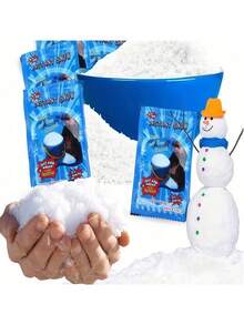DIY 自然逼真紋理人造雪粉,聚丙烯酸鈉原料粉末,隨機顆粒大小,多功能桌面微景觀裝飾、窗戶陳列、攝影背景填充、手工道具,適用於新年、冬季主題生日、情人節、畢業季、家庭聚會及各種場景裝飾用品 - 新款 - 查看 12