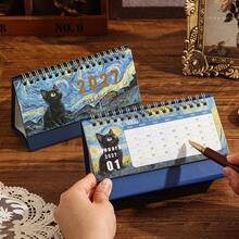 2027 Desktop Calendar Oil Painting Art Creative Theme, Daily Monthly Portable Schedule Table Planner Date Organizer Desk Weekly Calendars Oil Painting Small Size For Home Office Supplies New Year And Presents Birthday Room Decoration - Single Piece - View 8