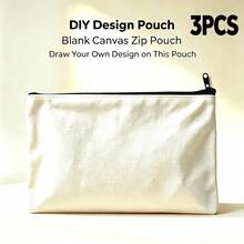 Blank DIY Paintable Canvas Makeup Bag, Customizable Zipper Pencil Case, Multi-Functional Travel Organizer Bag, Back To School And Vacation Essential, Personalized Birthday Gift For Teachers, Bridesmaids, Moms - DIY Blank Cloth Bag - View 9