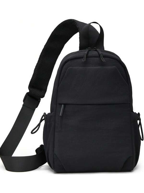 1pc Men's Lightweight Crossbody Chest Bag, Nylon Fabric Versatile Backpack, Back To School Youth Sports Casual Style