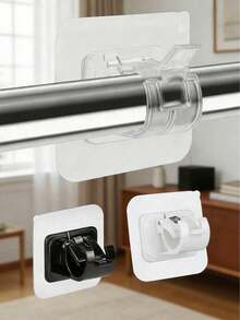 2pcs/4pcs/8pcs Curtain Rod Adhesive Fixer, No-Drill Hook, Multiple Color Options - Curtain Rod Brackets - View 3
