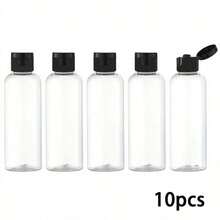 1/3/5/10入 旅行必備 100ml 可重複填充塑膠瓶 透明旅行尺寸 無香 易開翻蓋 可手洗 - 黑色 - 查看 7