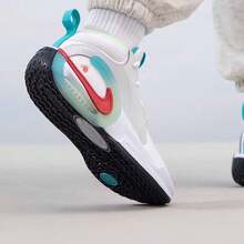 Nike Air Zoom Crossover 2 Breathable Mesh Comfortable Cushioning Anti-Slip Durable GS Fabric Synthetic Leather Basketball Shoes White Green - White/Green - View 5