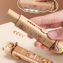 4pcs Capybara Themed Retractable Erasers | Cartoon Multi-Color Design, Push-Pull Structure | High-Quality Pencil And Pen Erasers | No Residue, Easy To Store - Multicolor - View 2