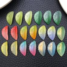 20pcs Glass Frosted Multi-Color Leaf Pendant Jewelry Making DIY Earrings Pendant Various Design Charms For Jewelry Making Bracelets Necklace - Multicolor - View 13