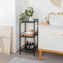 Garvee Bathroom Shelf,Metal Bathroom Shelves,Bathroom Organizer,Freestanding Shelving Unit,Storage Shelf,Multifunctional Open Floor Shelves For Living Room Bedroom Kitchen Office - 3 Tier Black - View 2