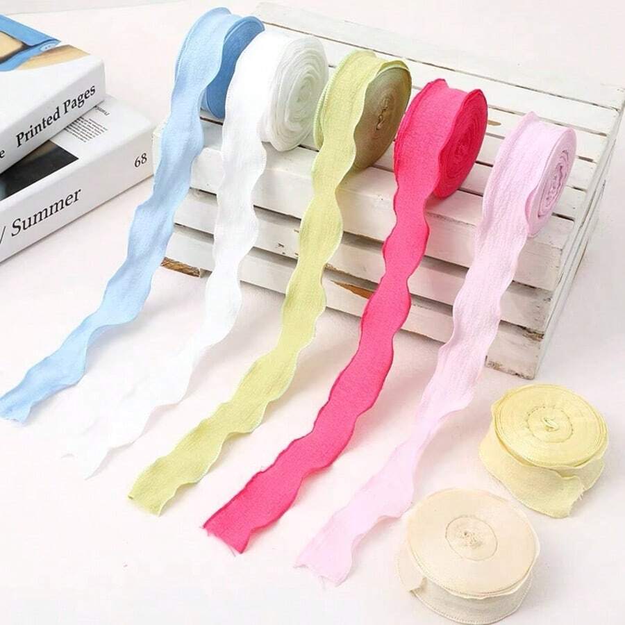 百褶魚尾紗帶 DIY 蝴蝶結編織材料 蛋糕包裝緞帶