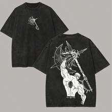 Camiseta Unisex Vintage Oversize Lavada con Estampado de Escanor de Los Siete Pecados Capitales - estilo1 - Ver 1