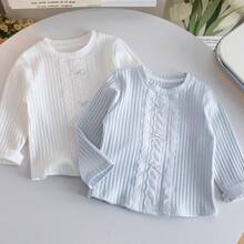 2pcs Girls' Long Sleeve T-Shirts, Spring/Autumn New Style Baby Casual Fashion Tops, Versatile - Multicolor - View 2