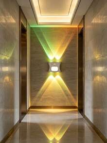 1 Set (2pcs): 1 Remote Control + 1 Smart Wall Light, 16-Color Smart Sensor RGB Wall Light Night Light, Magnetic Installation, Remote Control Operation, USB Rechargeable, Suitable For Bedroom, Living Room, Game Room And Holiday Party Lighting - 4-head Cat Eye Motion Sensor Wall Light - View 10