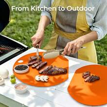 Multifunctional Silicone Folding Cutting Board, Thickened Double-Sided Use, Portable Outdoor Chopping Board, Also Can Be Used As Heat-Resistant Mat And Clay Pot Placemat - Multicolor - View 10