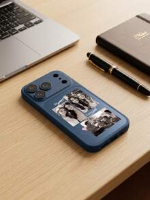 客製化黑白照片磁吸無線充電手機殼，適用 17 16 15 Pro Max，情侶家庭寵物照片手機殼，全鏡頭保護 17 Pro Max 背蓋，送給朋友與家人的獨特客製禮物 - 寶藍色 - 查看 5