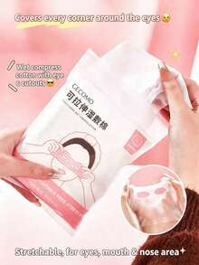 1pc Stretchable Wet Compress Cotton 3-In-1 Combination Pack, Perforated Design, Lightweight Breathable Fine Mesh Makeup Pad Pads - White - View 1