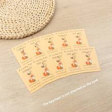 10pcs Cute Fox Keychain With Good Luck Tag, Positive Support Gift, Backpack Decoration, Women & Men Fashion Gift, Perfect Holiday Gift, Birthday Gift - Multicolor - View 6