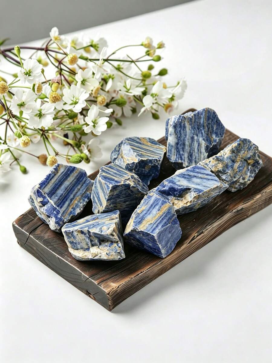 QYDCX Natural Lapis Lazuli Raw Stone, Asymmetrical Blue Rough Healing Crystal, Suitable For Aromatherapy Diffuser, DIY Jewelry, Home Decor And Meditation - Blue - View 1
