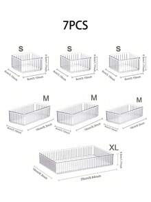 7pcs/6/5/1 Transparent Makeup Storage Box, Makeup Drawer Organizer, Makeup Display Rack, Storage Box Dispenser, Cosmetic Tool Storage Box, Drawer Desktop Organizer, Drawer-Style Makeup Storage Box - Multicolor - View 11